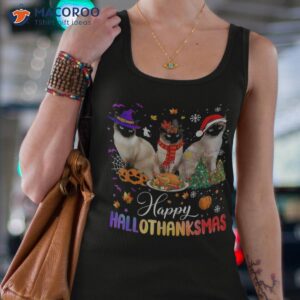 happy hallothanksmas siamese cat halloween thanksgiving shirt tank top 4