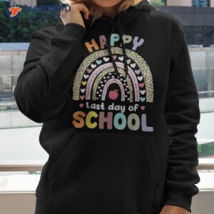 happy last day of school rainbow leopard teacher student shirt hoodie 2