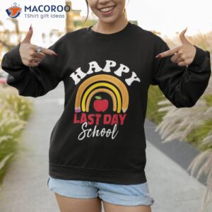happy last day of school rainbow leopard teacher student shirt sweatshirt 1