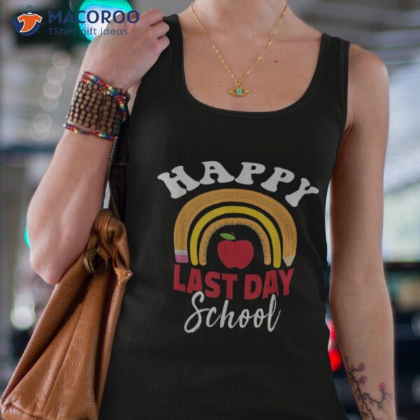 Happy Last Day Of School Rainbow Leopard Teacher Student Shirt