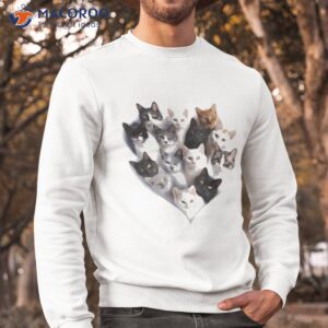 heart shape cats cat lover kitten hearts shirt sweatshirt