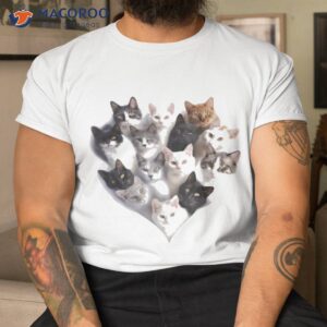 heart shape cats cat lover kitten hearts shirt tshirt