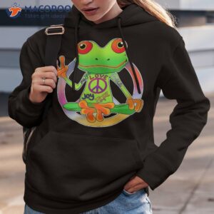 hippie frog peace sign yoga frogs hippies 70s shirt hoodie 3