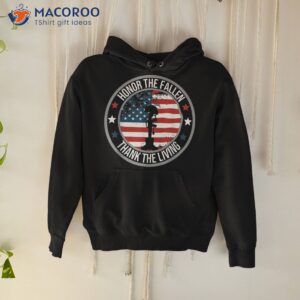 honor the fallen thank living memorial day veteran flag shirt hoodie