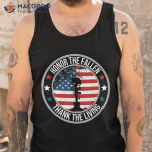 honor the fallen thank living memorial day veteran flag shirt tank top