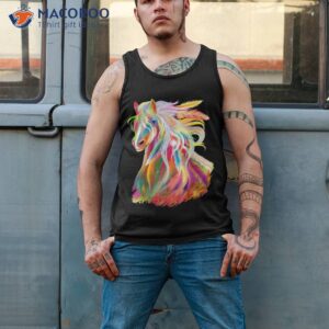 horse head watercolor equestrian shirt tank top 2