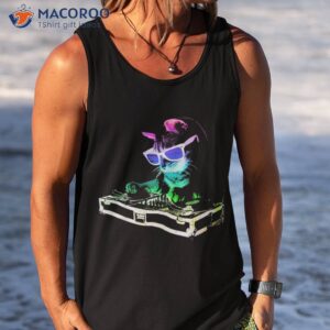 house cat rainbow dj kitty shirt tank top