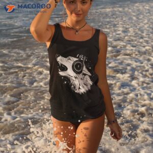 Howling Wolf Wearing Headphones Shirt