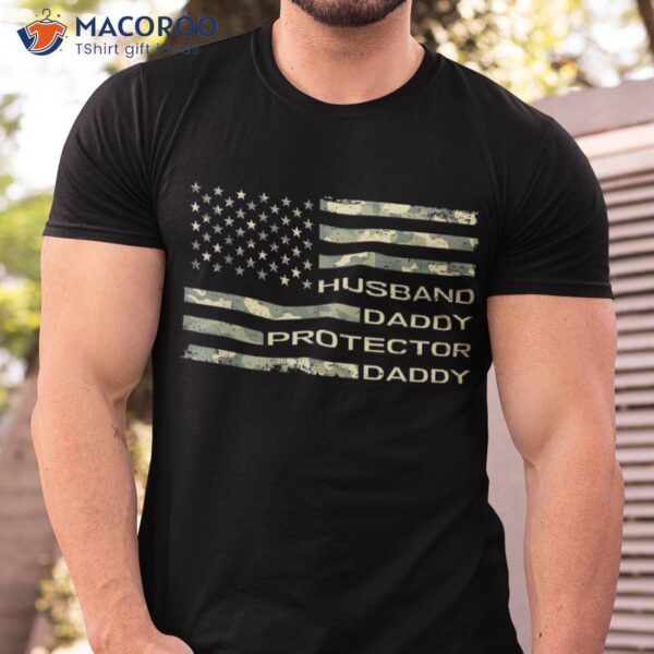 Husband Daddy Protector Hero Gifts Funny Fathers Day Shirt
