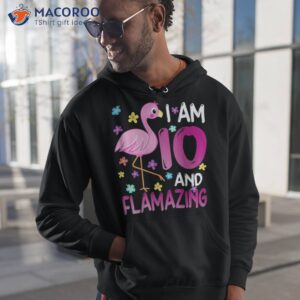 i am 10 and flamazing amazing 10th birthday flamingo lover shirt hoodie 1