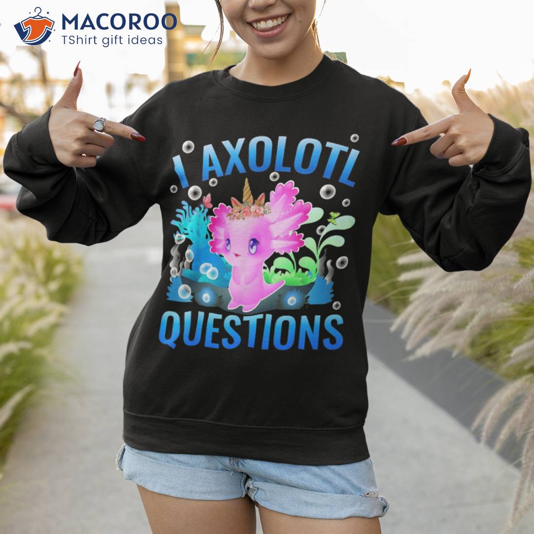 I Axolotl Questions Funny Kawaii Salamander Fish Shirt