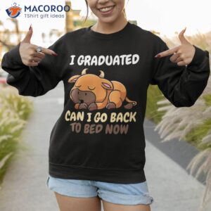 i graduated can go back to bed anime graduation decoration shirt sweatshirt