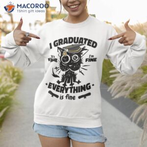 i graduated graduate class 2023 funny black cat graduation shirt sweatshirt 1