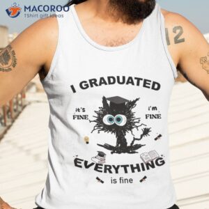 i graduated graduate class 2023 funny black cat graduation shirt tank top 3