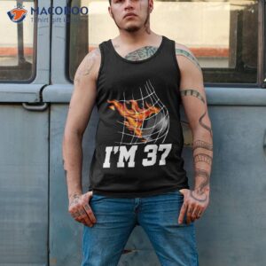 i m 37 ice hockey goal net sports adult 37th birthday shirt tank top 2