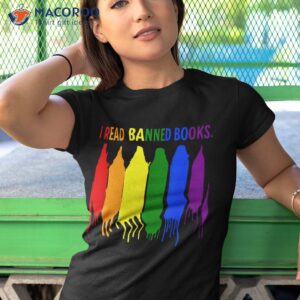 i read banned books week rainbow lgbt book lover teacher shirt tshirt 1