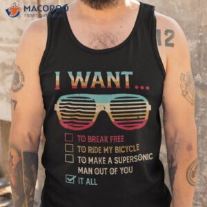 i want to break free ride my bicycle it all shirt tank top