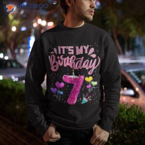 it s my 7th birthday doughnut happy 7 years old girl kids shirt sweatshirt