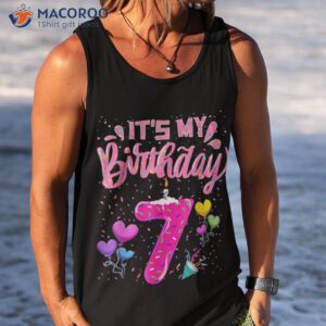 it s my 7th birthday doughnut happy 7 years old girl kids shirt tank top