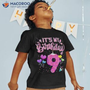 It’s My 9th Birthday Doughnut Happy 9 Years Old Girl Kids Shirt