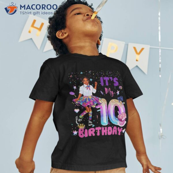 Its My 10th Birthday African American Black Girl 10 Year Old Shirt