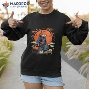 japanese art fox ninja ukiyo e anime samurai shirt sweatshirt 1