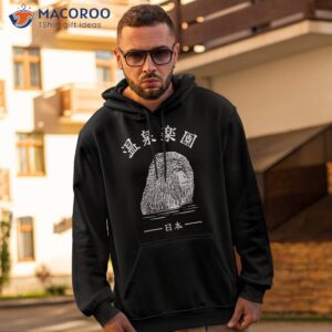 japanese writing hot spring paradise and monkey graphic shirt hoodie 2