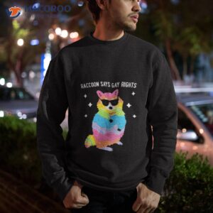 juicybodygoddess raccoon says gay rights shirt sweatshirt