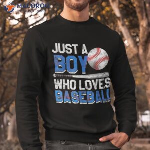 just a boy who loves baseball gifts for boys american flag shirt sweatshirt