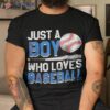 Just A Boy Who Loves Baseball Gifts For Boys American Flag Shirt
