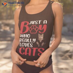 Just A Boy Who Loves Cats Gift For Cat Lovers Shirt