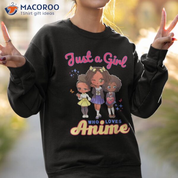 Just A Girl Who Loves Anime Kawaii African American Afro Shirt