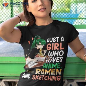 just a girl who loves anime ra and sketching japan shirt tshirt 1