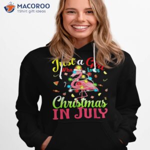 just a girl who loves christmas in july flamingo shirt hoodie 1