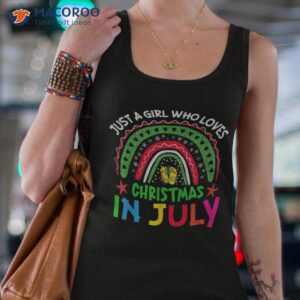 just a girl who loves christmas in july rainbow shirt tank top 4