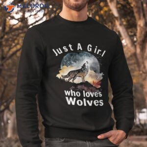 just a girl who loves wolves watercolor cute wolf lover shirt sweatshirt