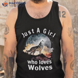 just a girl who loves wolves watercolor cute wolf lover shirt tank top