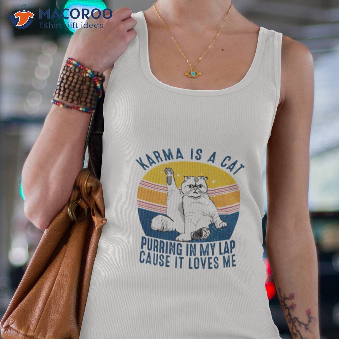 Karma Is A Cat Purring In My Lap Cause It Loves Me Vintage Shirt