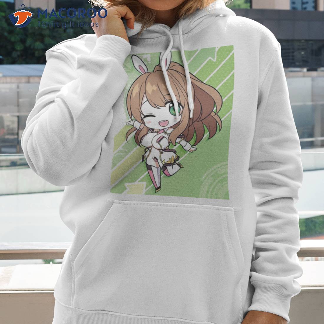 Kawaii Anime Girl that has Bunny Hoodie