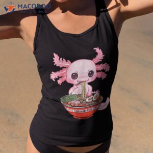 kawaii axolotl eating ra noodles anime gift girls teens shirt tank top 2 1