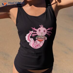 kawaii axolotl eating ra noodles anime gift girls teens shirt tank top 2