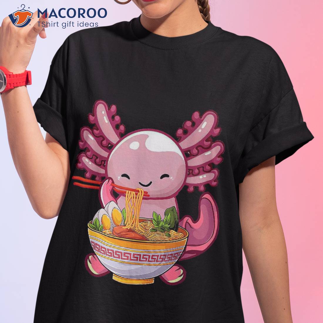Kawaii Axolotl Ra Noodles Japanese Anime Otaku Nu Goth Shirt