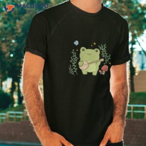 kawaii cute frog banjo butterfly cottagecore aesthetic shirt tshirt