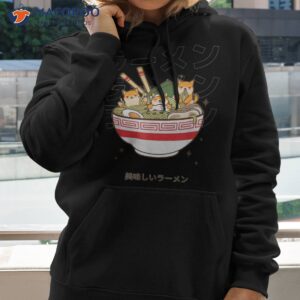 kawaii dog eating ra noodles otaku anime japanese shirt hoodie