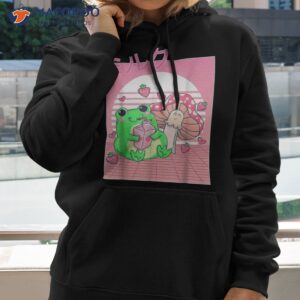 kawaii frog pink strawberry milk mushroom lovers shirt hoodie