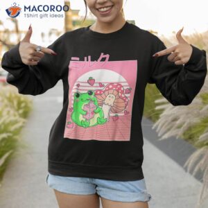 kawaii frog pink strawberry milk mushroom lovers shirt sweatshirt