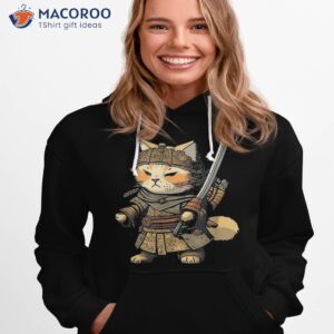 kawaii japanese style samurai cat anime shirt hoodie 1