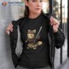 Kawaii Japanese Style Samurai Cat Anime Shirt