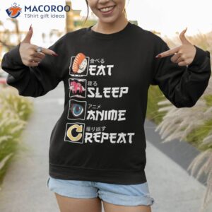 kawaii manga sushi eat sleep anime repeat cute shirt sweatshirt