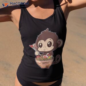 Kawaii Monkey Eating Ra Noodles Japanese Food Anime Shirt